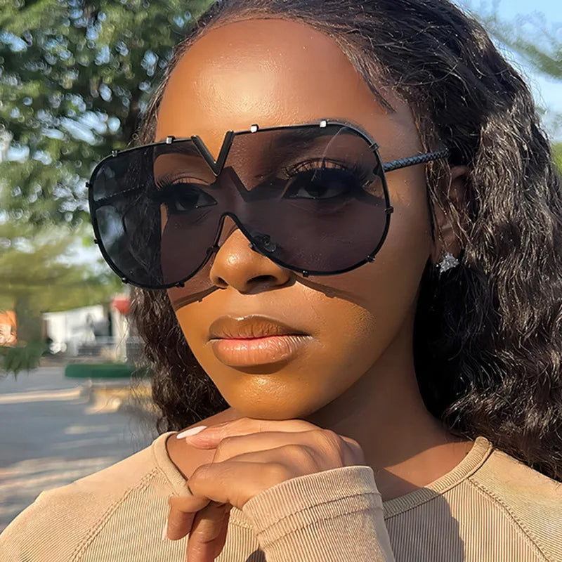 Metal Oversized Pilot Outdoor Windproof Sunglasses