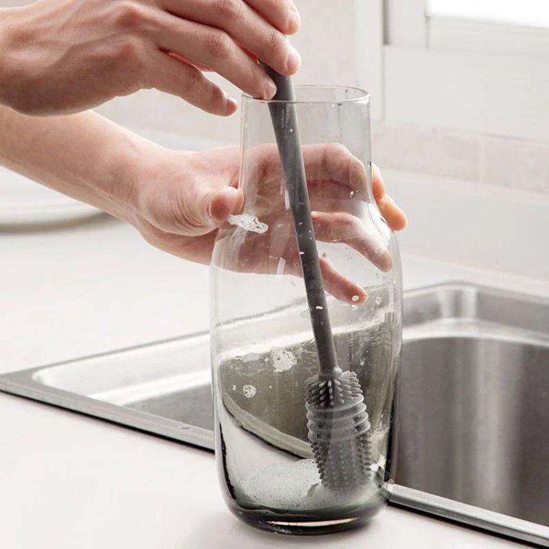 Silicone Milk Bottle Brush Cup Scrubber Glass Cleaner