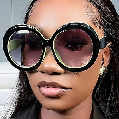 Retro Big Round Frame Sunglasses