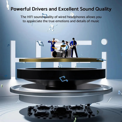 Headphones HiFi Surround Sound In-ear USB Type C/3.5mm With Wire Control
