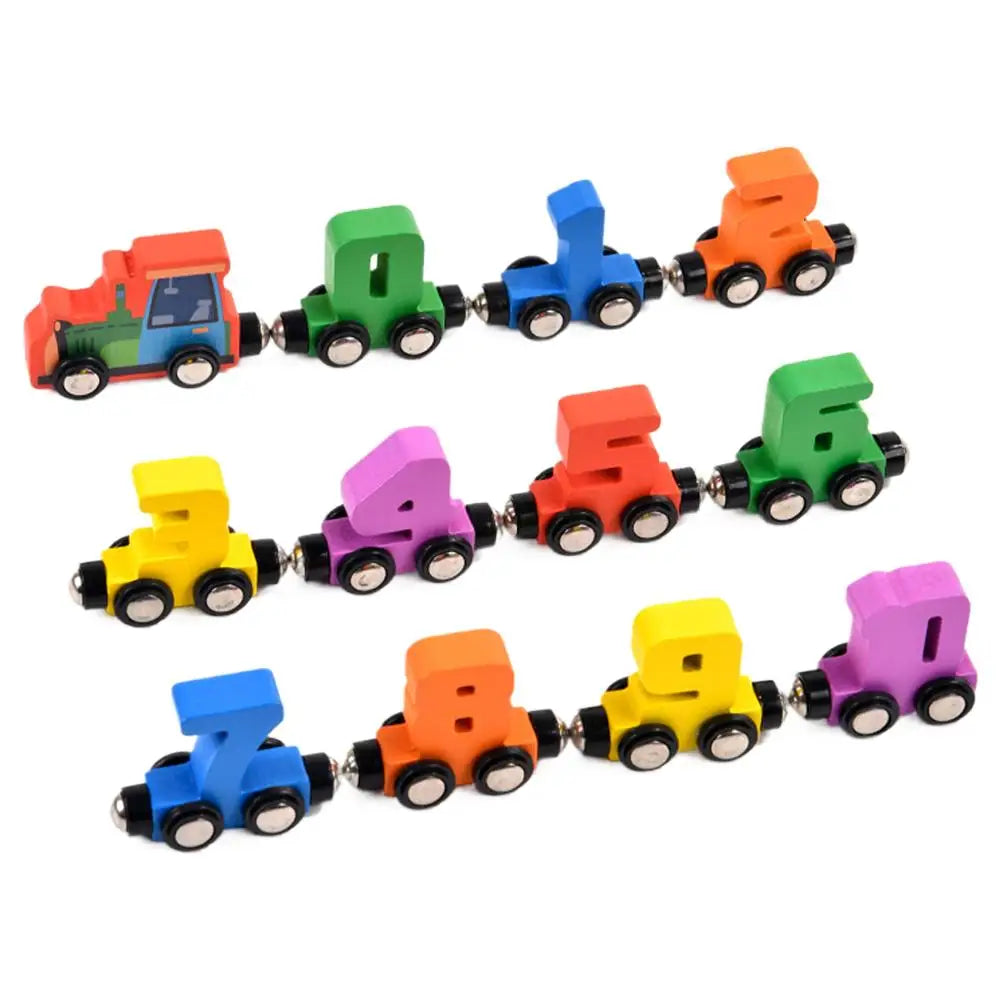 Wooden Magnetic Number Train Montessori Educational Toy For Toddlers