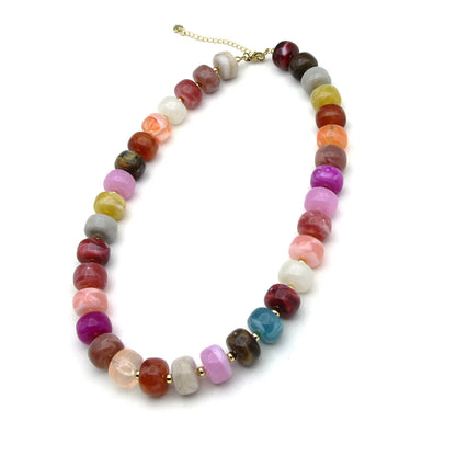 Chunky Beaded Statement Choker Boho Colorful Resin Necklaces