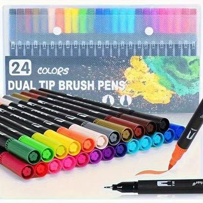 Vibrant Double Ended Watercolor Markers Art Set