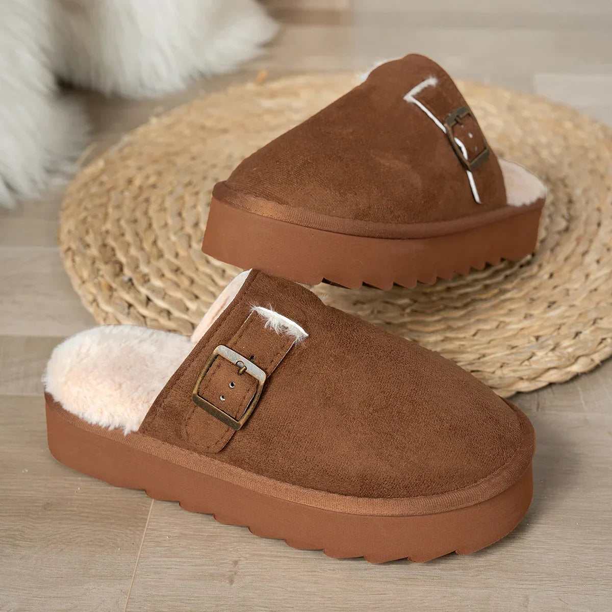 Winter plush lined comfortable indoor Slippers