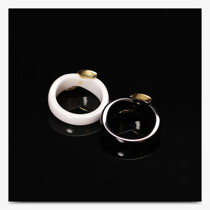 DANA Crystal Leaf Ceramic Rings