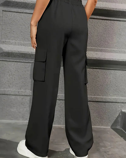 Workwear High Waist Wide Leg Pants