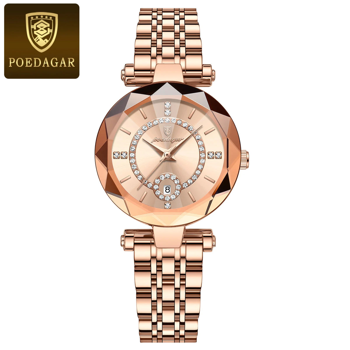 Luxury Waterproof Stainless Steel Date Wristwatch
