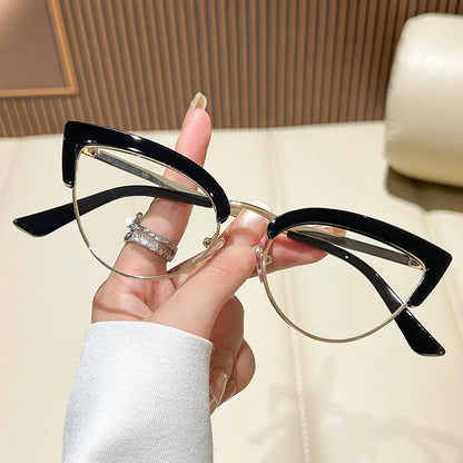 Metal Cat Eye Reading Glasses Anti-blue Light High-definition Protective Lens Reading Glasses