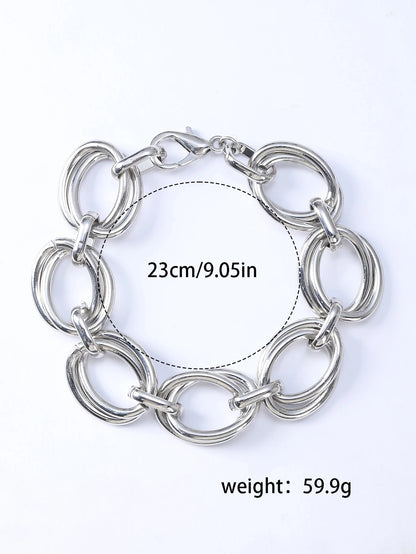 Never Fade Stainless Steel Oval Links Chain Minimalist Metal Links Bracelets