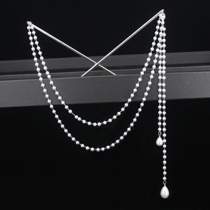 Long Tassel Double Chain Hair Pins Nunchaku Hairpin Chinese Hanfu Hair Stick