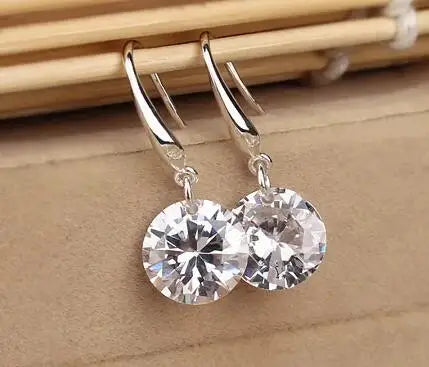 Hollow Out Leaves Crystal Ear Stud Earring
