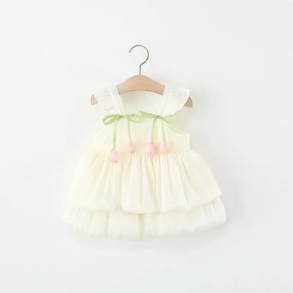 Baby Girl Flower Small Fly Sleeve Girl Dress
