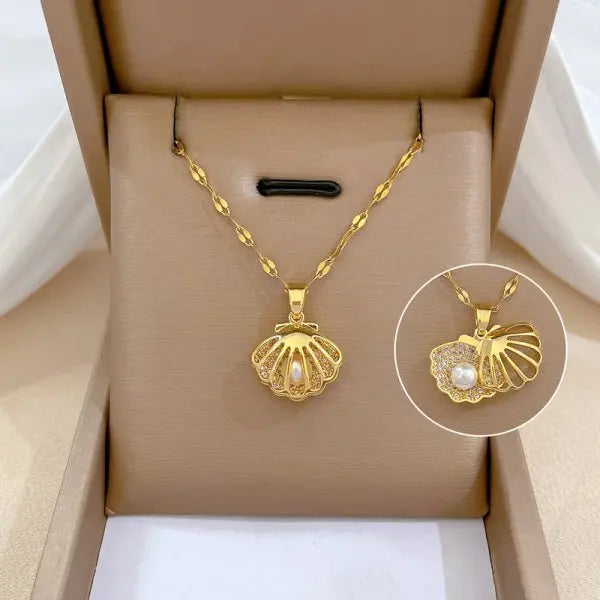 Zircon Butterfly Tassel Necklace Flower Choker Jewelry