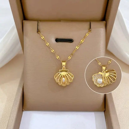 Zircon Butterfly Tassel Necklace Flower Choker Jewelry