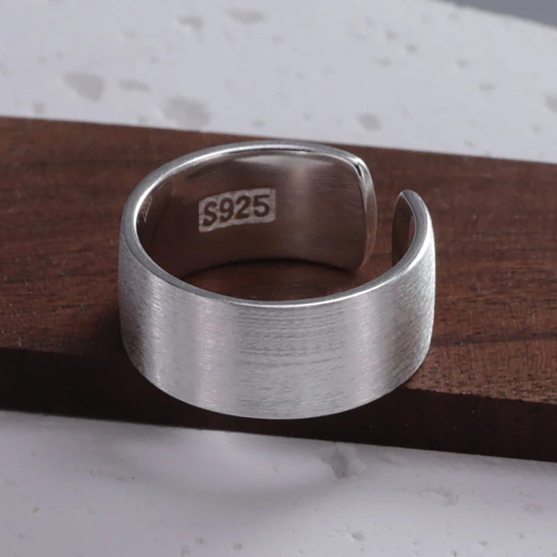 Sam Panda 925 Sterling Silver Simple Vintage Big Ball Ring