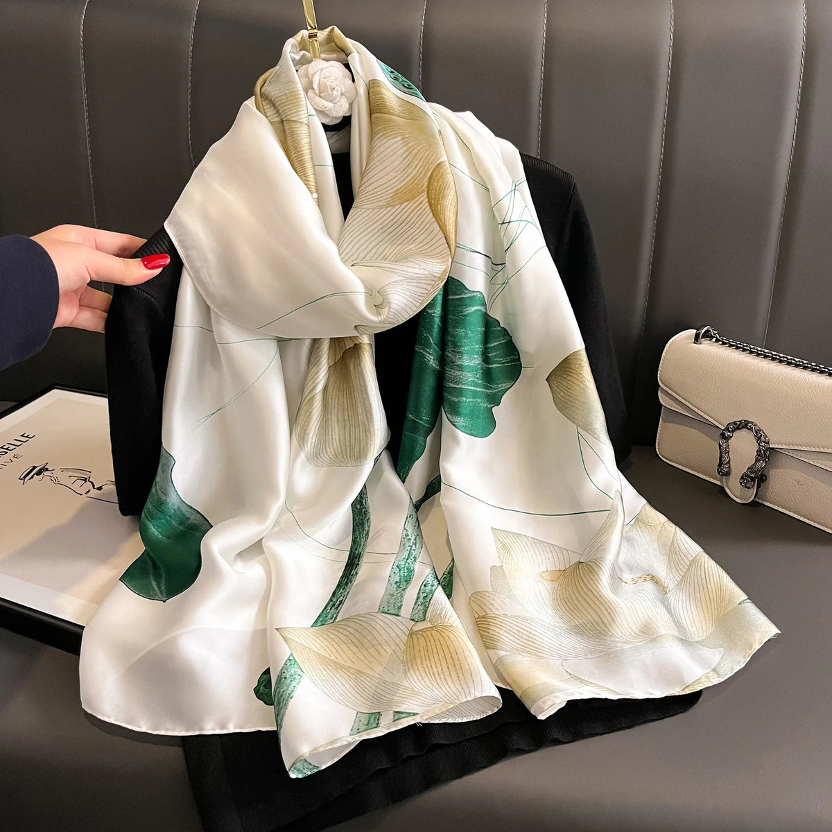 180*90cm Luxury Classic Sun Protection Silk Scarves Silk Shawl