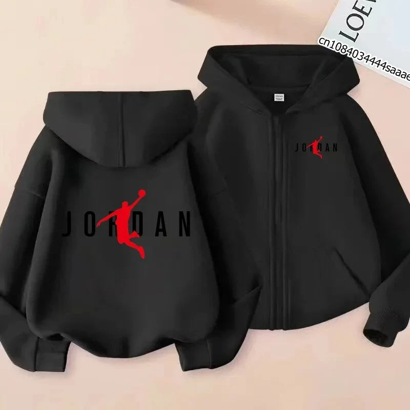 Zipper Style Hoodie 3-12Yrs Casual Sports Sweatshirt
