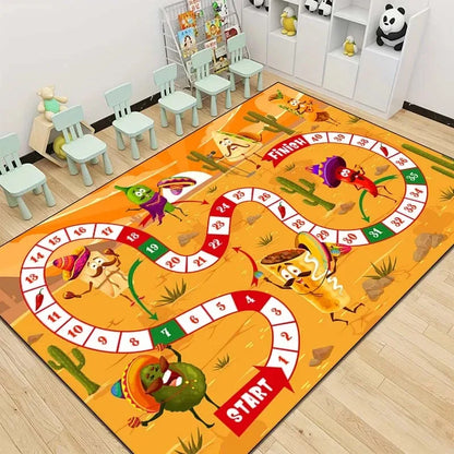Snakes and Ladders Game Pattern Carpet Floor Mat
