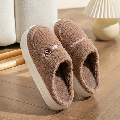 Anti Slip Thick Soled Cotton Slippers