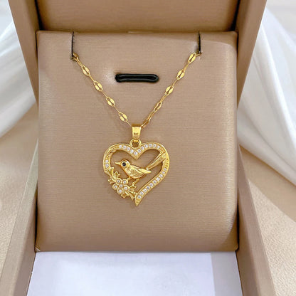 Heart Stainless Steel Zirconia Necklaces