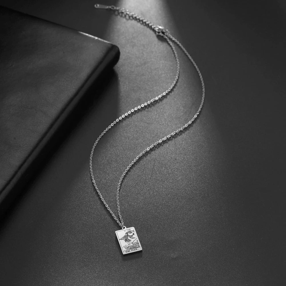 Stainless steel Classic Tarot Pendant Necklace