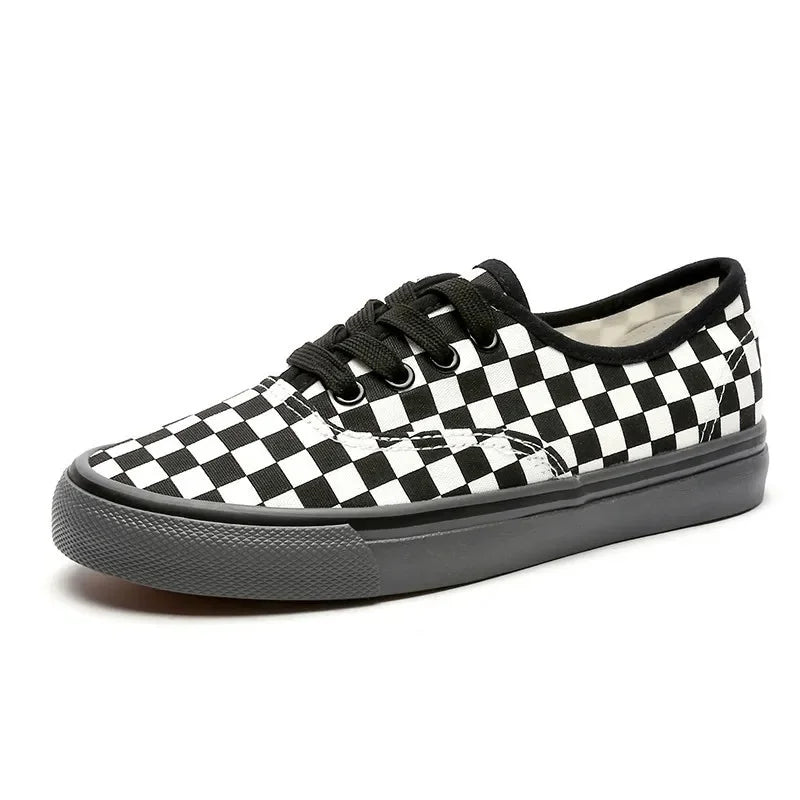 Plaid Canvas Unisex Breathable Sports Sneakers