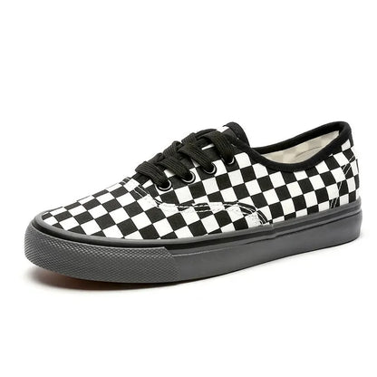 Plaid Canvas Unisex Breathable Sports Sneakers