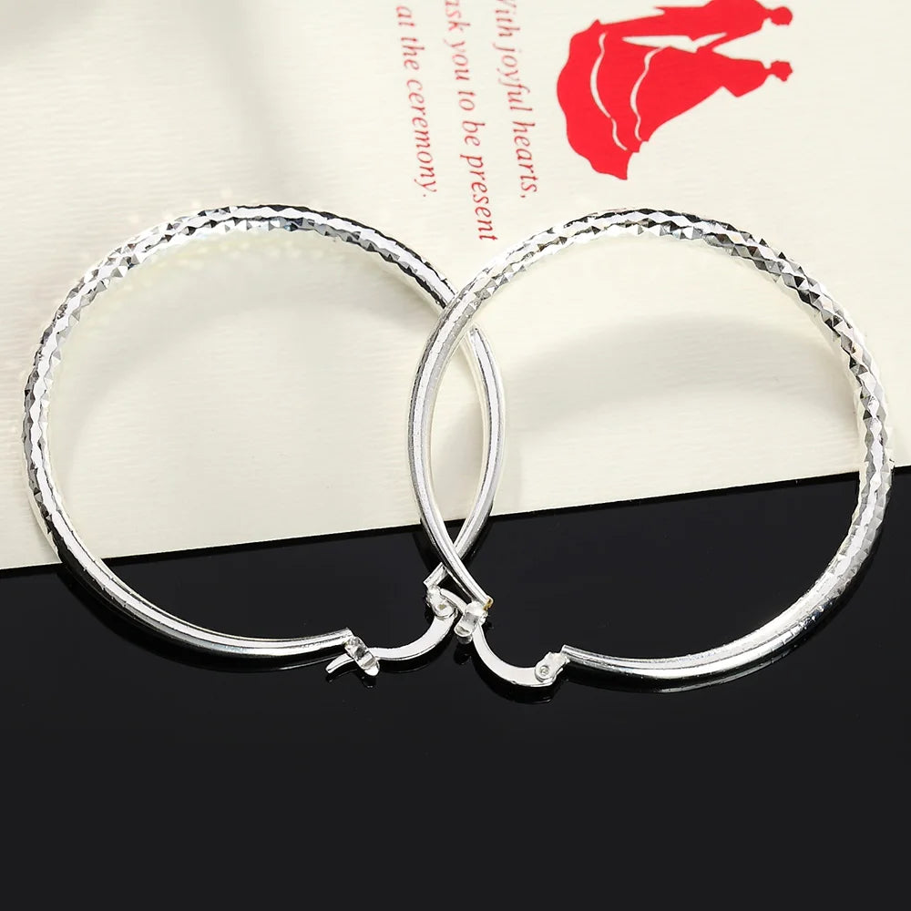 DANA 925 Sterling circle hoop Earrings