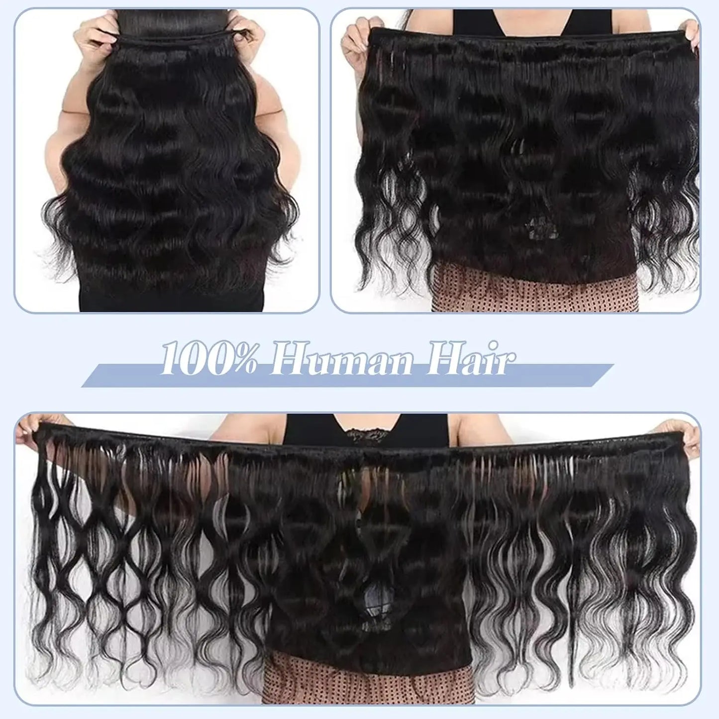 Wave Bundles 100% Human Hair Brazilian Weaving Extensions