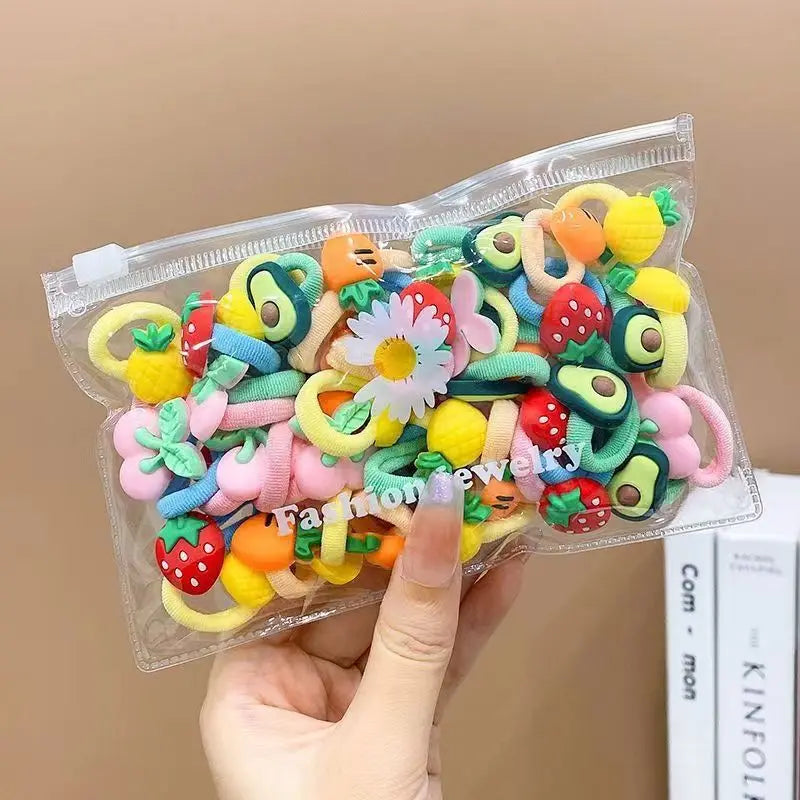 10/20Pcs/Set Cute Cartoon Rubber Elastic Hair Bands