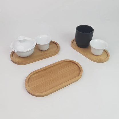1PC Wooden Serving Oval Wood Tray