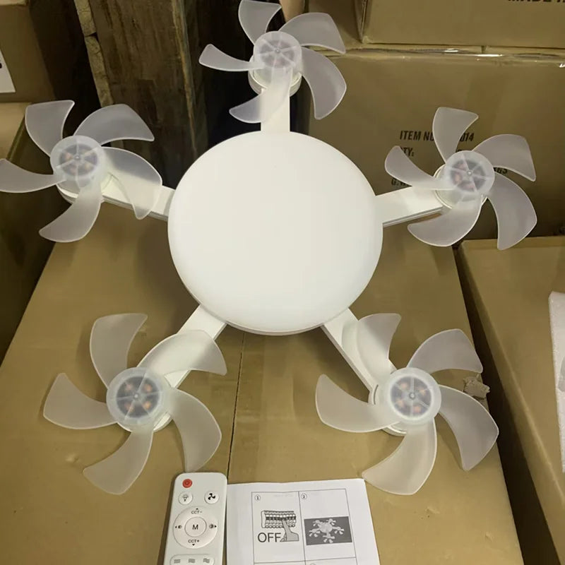 Drone Design Silent Ceiling Fan Light E27 Base Remote Controlled