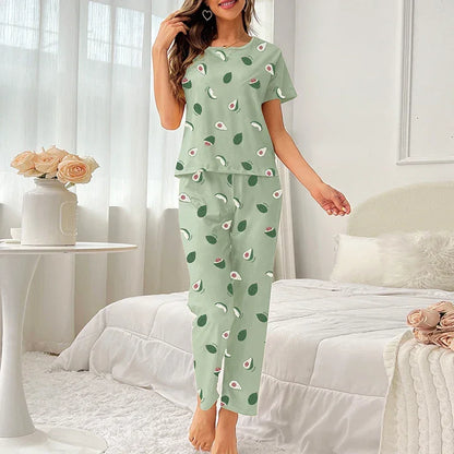 Cartoon Print Pajama Sleepwear Set