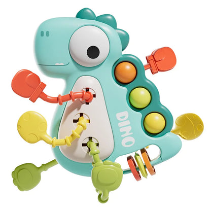 Activity Development Pull String Silicone Teething Rattle Educational Learning Toy