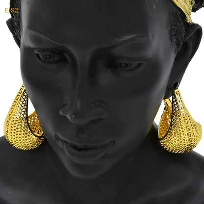 24K Gold Color Hoop Earrings