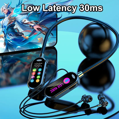 Color Screen Bluetooth 5.4 Earphones Neckband Headphones