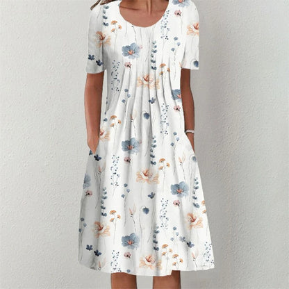 Elegant Short Sleeves Loose Dress