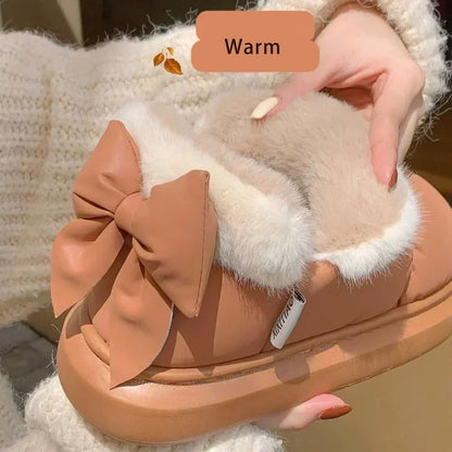 Snow Boot Furry Bow Cotton Shoe