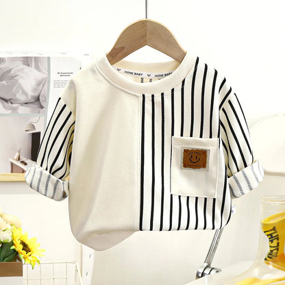 Spring Round Neck Long Sleeve Sweater Hoodie Set