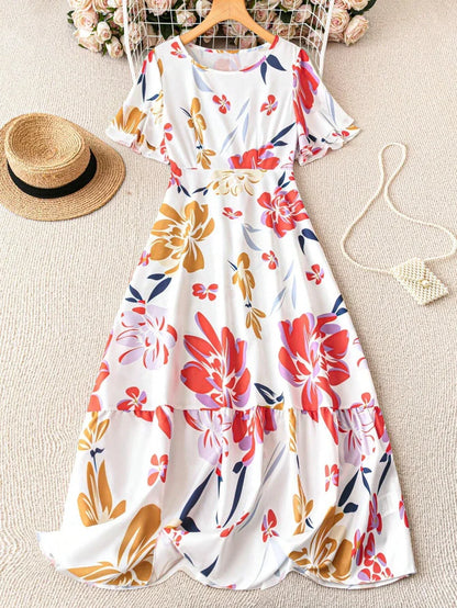 Short sleeve crew neck dress