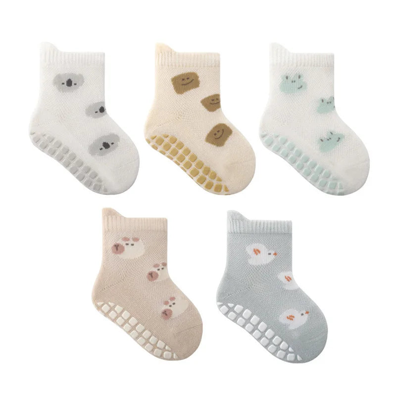 5 Pairs Non-Slip Socks Cute Cartoon Floor Socks