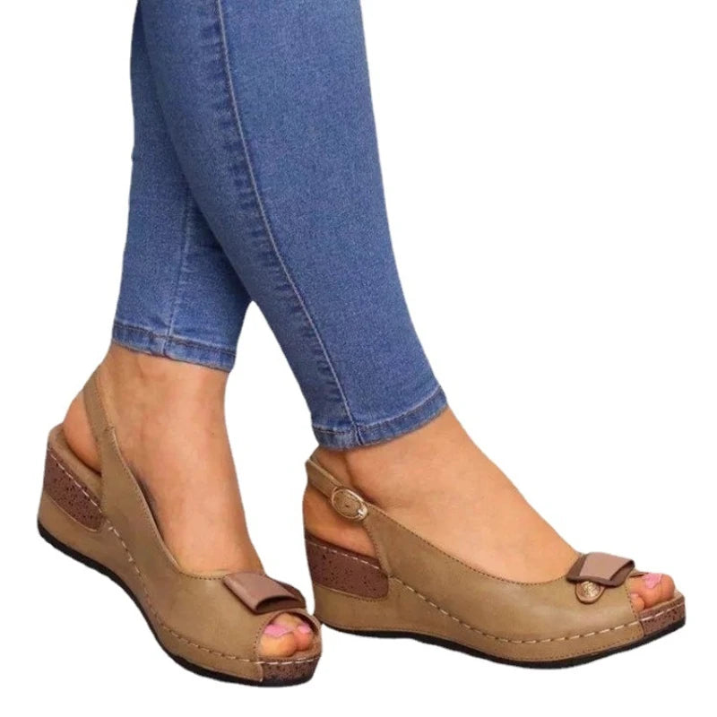 DANA Chunky Wedges Open Toe Sandals