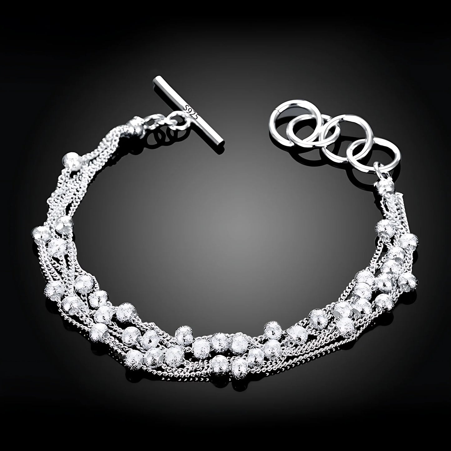 925 Sterling Silver Bangle Bracelet Set