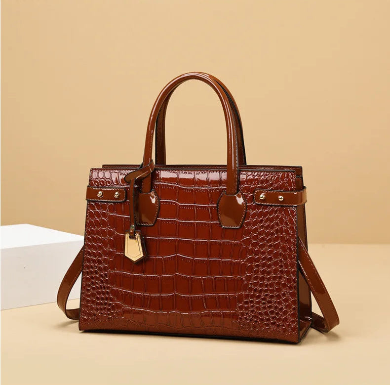 Retro Crossbody Crocodile Pattern Texture Bag Set