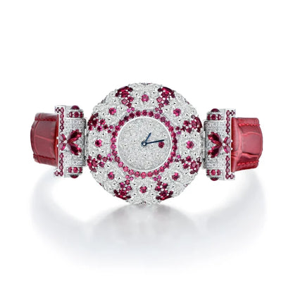 Full Diamond Artificial Ruby Exquisite Luxury Watch