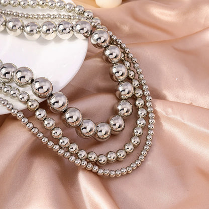 3pcs/set Cool CCB Beads Choker Round Ball Beaded Necklaces