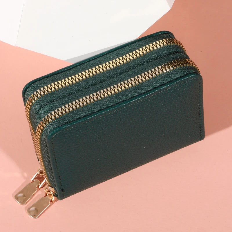 Short Coin Purse With Zipper Wallet