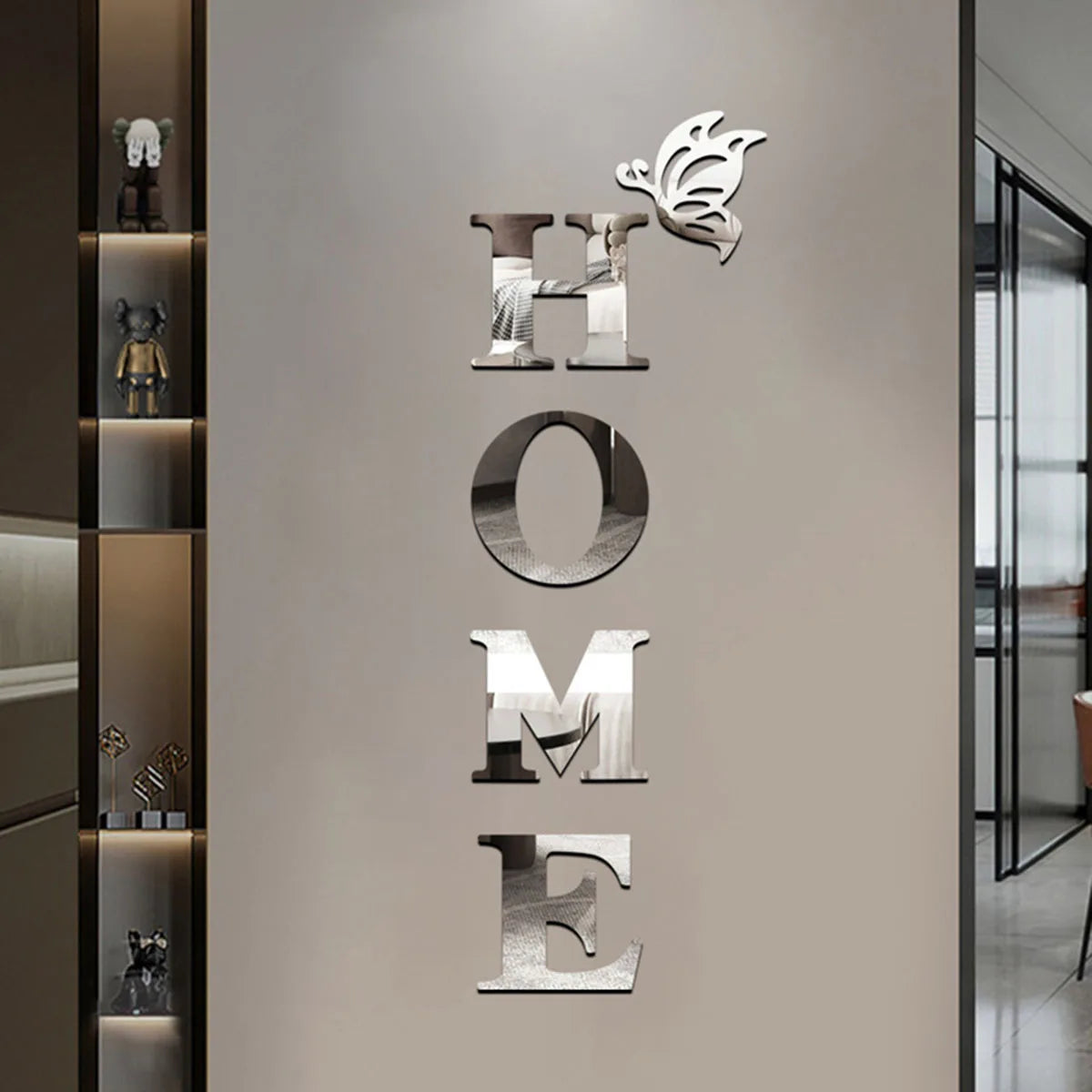 HOME Logo 3D Mirror Wall Sticker Decoration