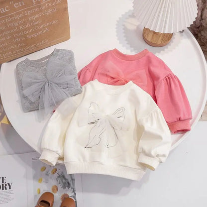 Cute Bow-Knot Pullover Sweatshirt Spring and Autumn Hoodies