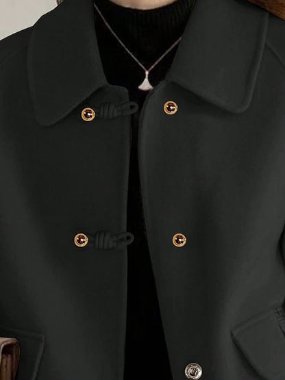 Elegant Solid Short Warm Formal Office Female Coat